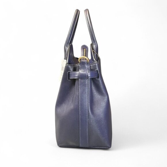 Coach Soft Empire 40 Satchel Bag in Dark Navy Style# A2581-CW616 - Picture 3 of 8